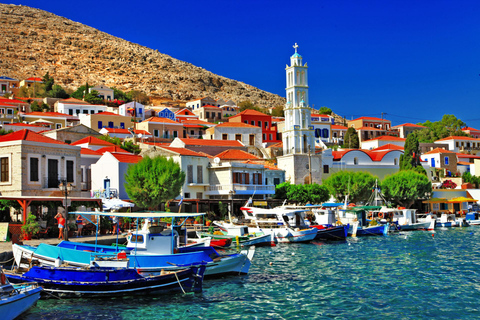 Rhodes: Cruise to Chalki Island, Alimia Bay & Dolphin Spot Rhodes: Cruise to Chalki Island & Alimia Bay & Dolphins Spot