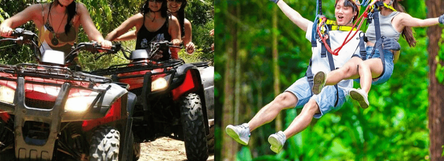 Phuket : Aventure en tyrolienne et quad avec option de transfert à l'hôtel