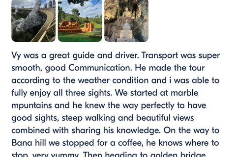 Hoi An/Da Nang: Golden Bridge, Marble Mt & My Son Sanctuary