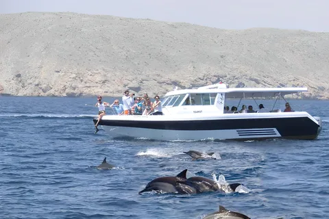 Muscat: Dolphin Watching Boat Trip with Snacks & Local Guide