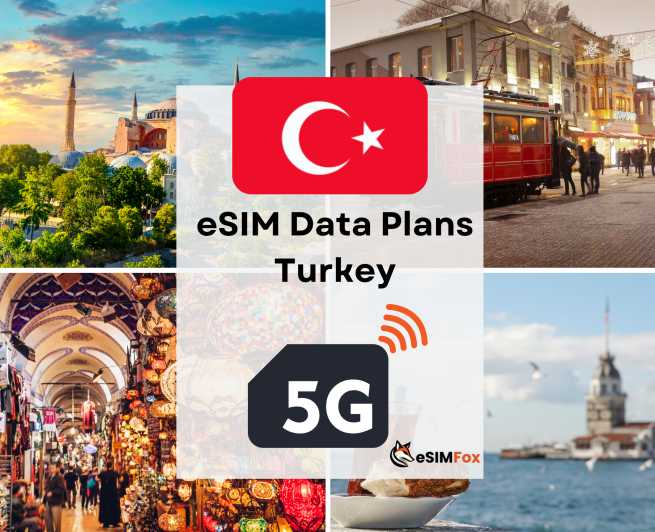 eSIM Турция: высокоскоростной интернет-план передачи данных 4G/5G