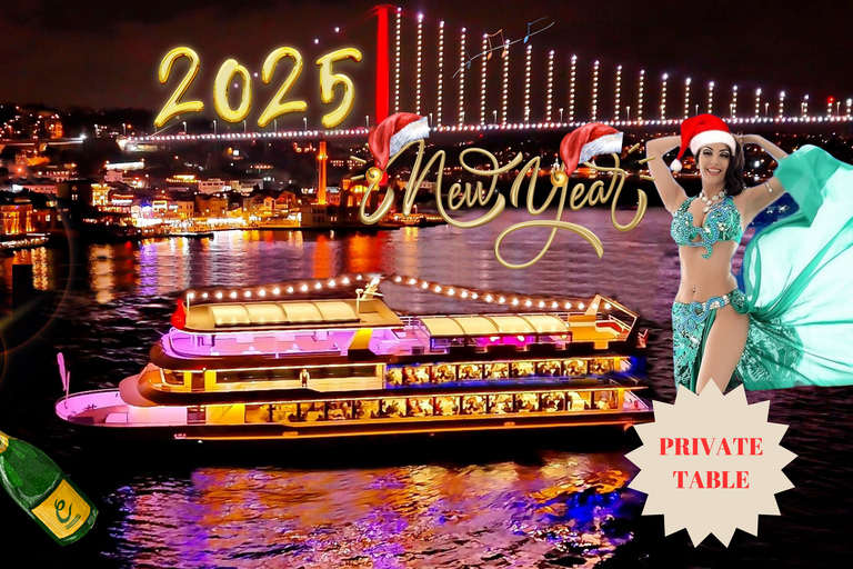 Istanbul: New Year&#039;s Eve Bosphorus Cruise with Dinner OptionVIP Dinner Menu, Alcoholic Drinks, and Hotel Transfer