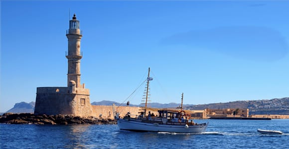From Chania: Boat Trip to Lazaretta Island with Swim Stop