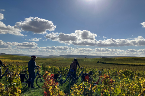 Paseo en bicicleta eléctrica con Angélique por ChampagnePaseo de Angélique en bicicleta eléctrica por Champaña