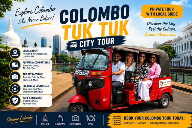 Colombo: Tuk Tuk City Tour with Entry Fees and Guide