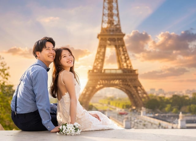 Paris: Privates Fotoshooting rund um den Eiffelturm