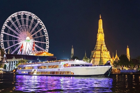 Bangkok: White Orchid Chao Phraya Dinner Cruise free Beer Departure from Iconsiam