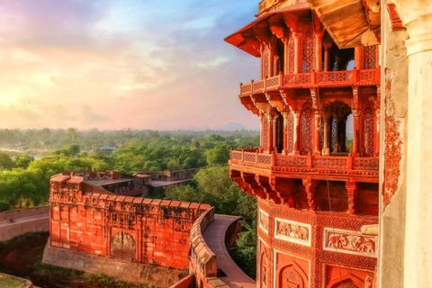 Desde Delhi: Excursión al Taj Mahal y Agra en tren exprésTren de 2ª clase con vagón, guía, tickets de entrada y almuerzo