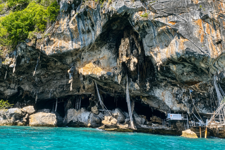From Phi Phi: Iconic Bays by Longtail—Beach, Lagoon, Snorkel Phi Phi: Longtail Join Trip — Bays, Beach & Snorkeling
