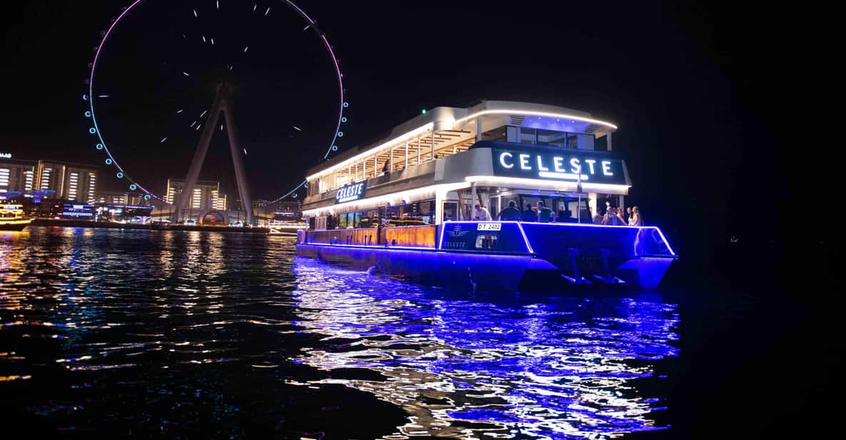 Dubai Marina: Luxury Dinner Cruise, 5 Star Buffet Live Shows — a boat tour from Dubai, UAE