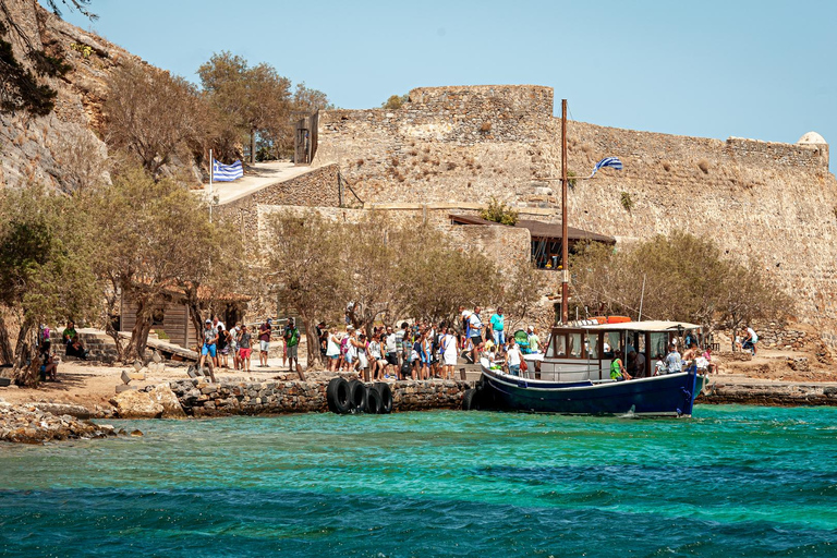 Elounda: Spinalonga Guided Boat Tour with BBQ and Swimming