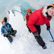 Sólheimajökull : randonnée sur le glacier de glace bleue près de Vík