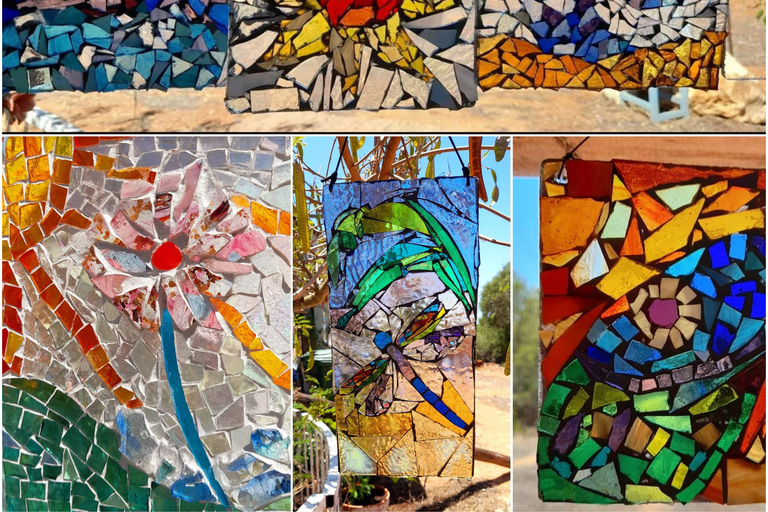 Taller de artesanía de mosaico vidrio sobre vidrio cerca de lagos