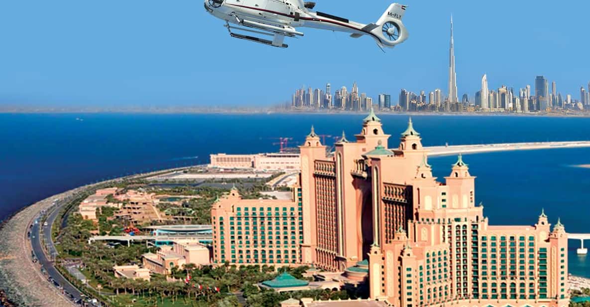 Dubai: Helikopterflygning från The Palm till Burj Khalifa