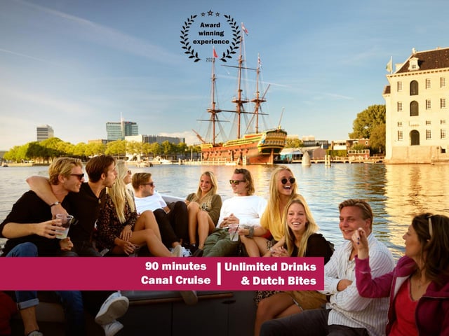 Amsterdam:1.5-Hour Canal Cruise local Guide, Drinks &amp; Snacks