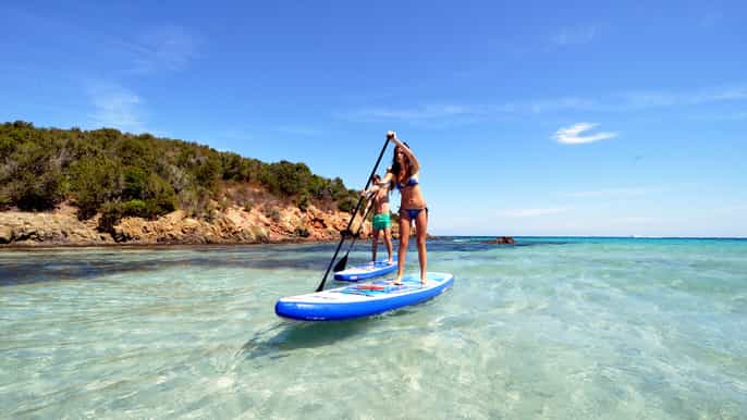 de chania paddle sup dans le lagon bleu