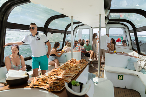 Lisbon Night Party Cruise with DJ, Pizza & Drinks Lisbon Morning Relax Cruise with Drinks & Snacks