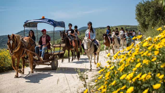 equitación con almuerzo en las montañas cerca de heraklion