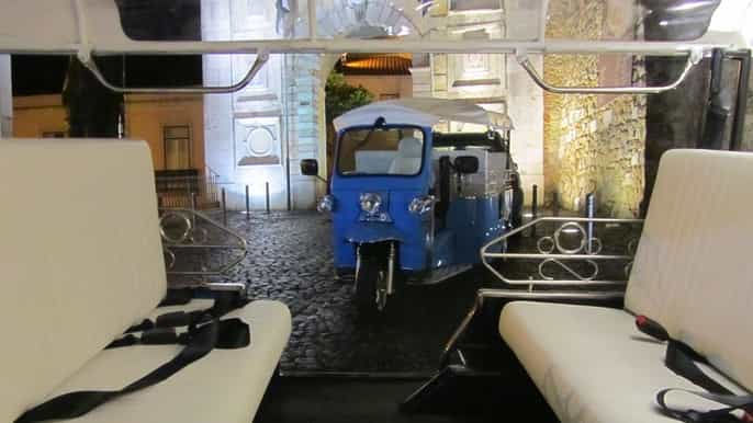 lisbon tuk tuk guided city tour by night