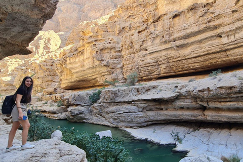 Shared Wadi Shab Trek, Swim, Cave, Beach & Sinkhole Tour