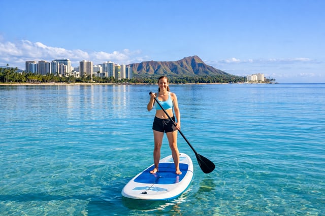 Állószörfös kaland: Honolulu lenyűgöző látképe