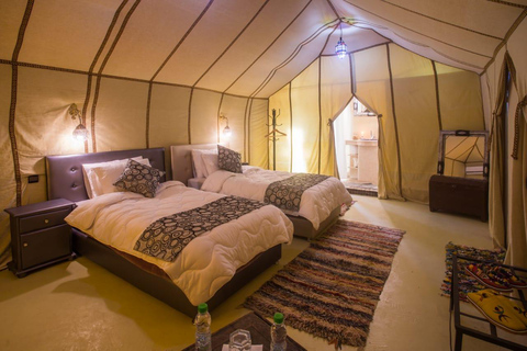 From Fes: 3 Days and 2 Nights Desert Trip to MarrakechGroup Tour Standard Desert Camp