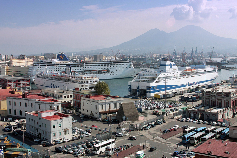 Desde el puerto de Nápoles: traslado privado al Vesubio