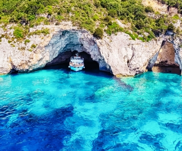 Au départ de Corfou : Croisière d'une journée vers Paxos, Antipaxos et les Grottes bleues