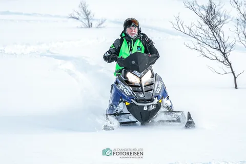Lyngen: Safari en moto de nieve con comida en restaurante junto al mar