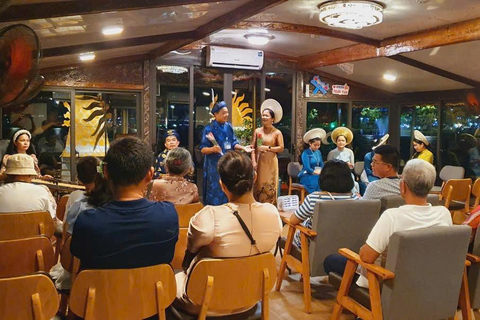 Passeio de bicicleta em Hue, música folclórica no rio Perfume com cozinha de Hue