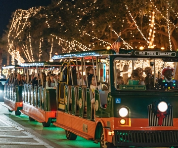 St Augustine: Nights of Lights Trolley Tour