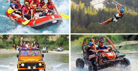 From Antalya: Rafting, Quad, Buggy, Jeep Safari & Zipline