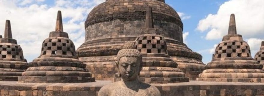 Temple de Borobudur et rizières de Selogriyo