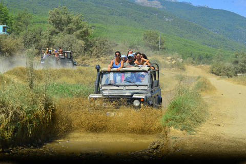 Antalya Buggy, Quad, Jeep, Rafting & Zipline Tour with Lunch Triple Adventure: Rafting, Jeep Safari & Zipline Tour