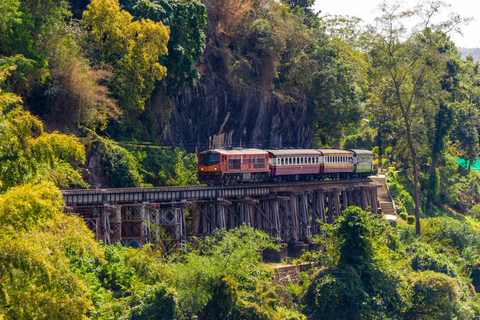 FromBangkok: Kanchanaburi Waterfall Day Trip with Train Ride