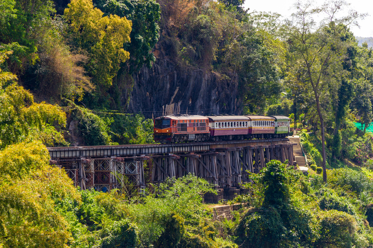 FromBangkok: Kanchanaburi Waterfall Day Trip with Train Ride