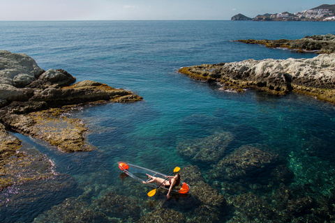 3 Hours Guided Tours in Transparent KayaksSan José, Almeria: Guided Tours in Transparent Kayaks