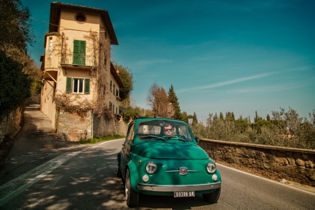 Visit Florence Wine Tasting and Tuscan Lunch in a Vintage Fiat 500 in Val d'Orcia, Tuscany, Italy