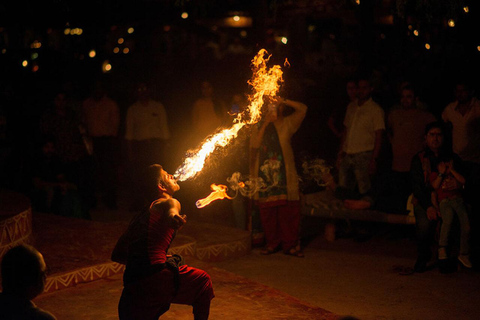 Jantar na aldeia de Jaipur Chokhi Dhani com transferes com guia