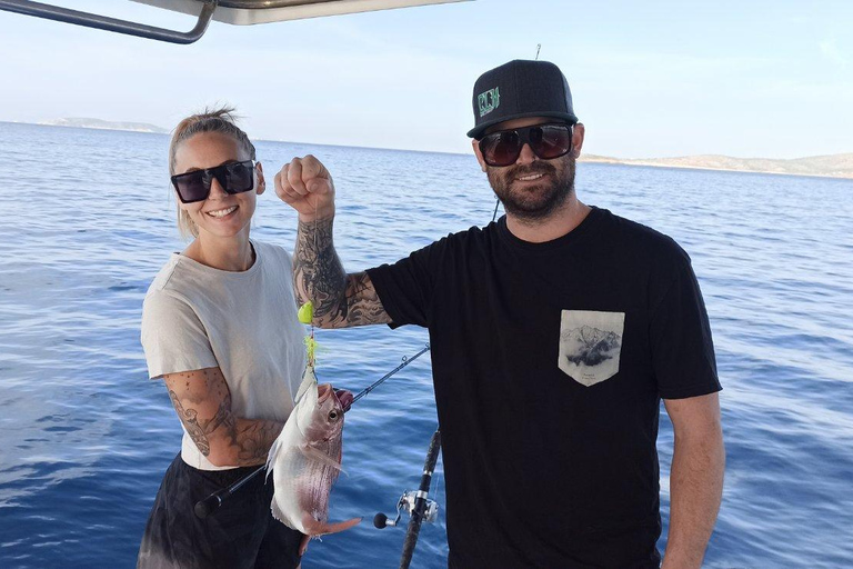 Atenas: experiência de viagem de pesca em um barco com refeição de frutos do marAtenas: Experiência de pesca em um barco com refeição de frutos do mar