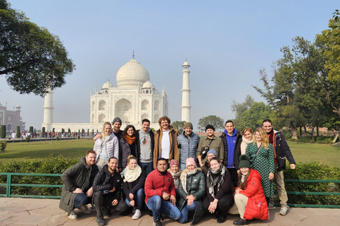 Nascer do sol privado no Taj Mahal e no Forte de Agra saindo de Jaipur de carro