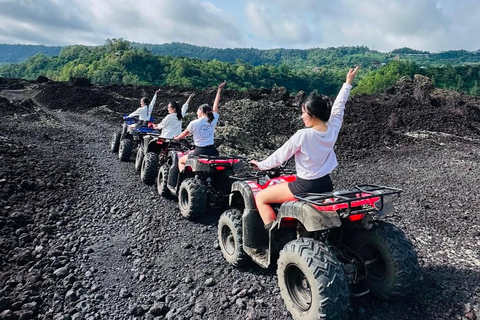 Bali: Mt Batur Black Lava ATV Quad Bike Adventure Tandem Quad Ride with Round Transfer