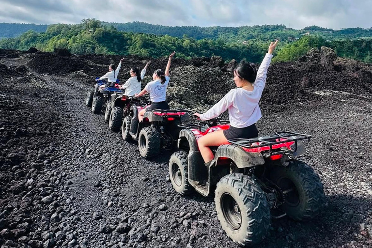 Bali: Mt Batur Black Lava ATV Quad Bike Adventure Tandem Quad Ride with Round Transfer