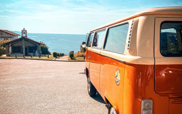 Visit French Basque Country Coastline tour in a 70'sVW Van in French Basque Country