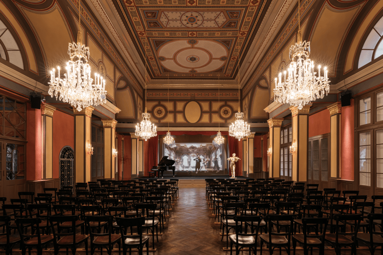 Vienna: concerto di Strauss dal vivo con cantante, orchestra e spettacolo di luciCategoria VIP: 1 - Seconda fila (incluso libretto del programma del concerto)