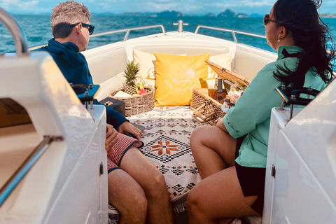 Krabi: Luxe privé speedboot met picknickstrand