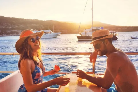 Paphos: Blue Lagoon Sunset Cruise, BBQ & Wine + Water Slide
