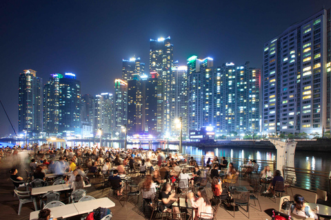 Busan night yacht tour with local food & romantic city views