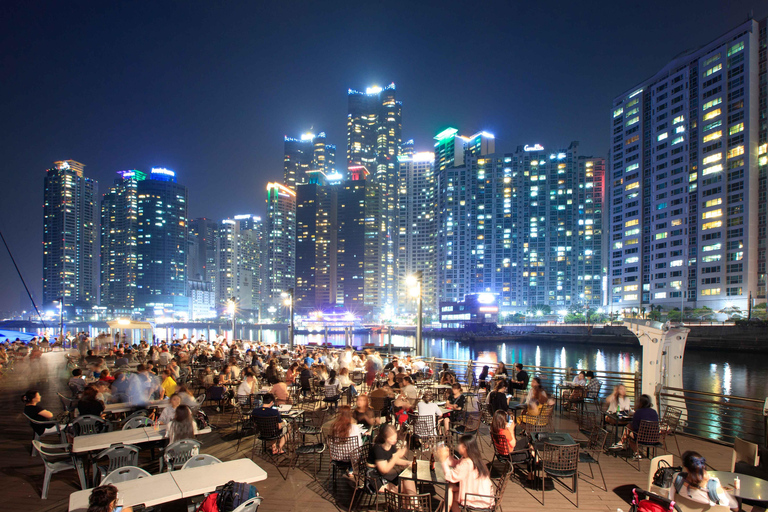 Busan night yacht tour with local food & romantic city views