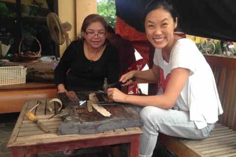 siem reap copper metal bracelet workshop